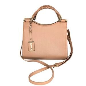Miztique Tan Faux Leather 2-Way Convertible Satchel Crossbody Purse